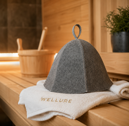 Sauna-Hut aus Filz – Hitzeschutz für Sauna & Dampfbad