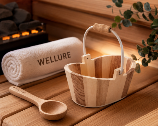 Sauna Eimer aus Holz – Premium Aufguss- & Wellness-Eimer | WELLURE