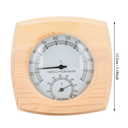 Sauna Thermometer & Hygrometer aus Holz – Temperatur- und Luftfeuchtigkeitsmesser | WELLURE