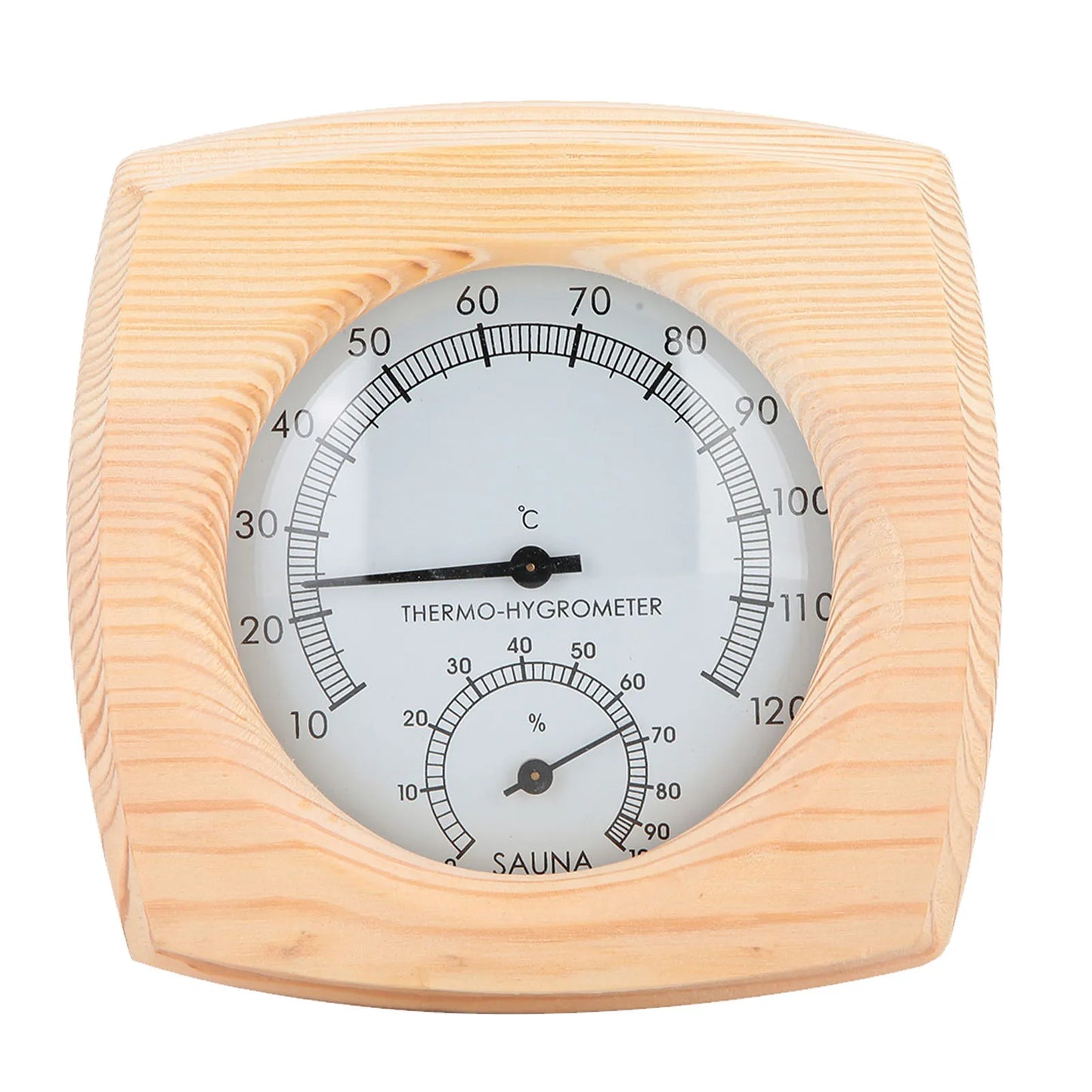 Sauna Thermometer & Hygrometer aus Holz – Temperatur- und Luftfeuchtigkeitsmesser | WELLURE