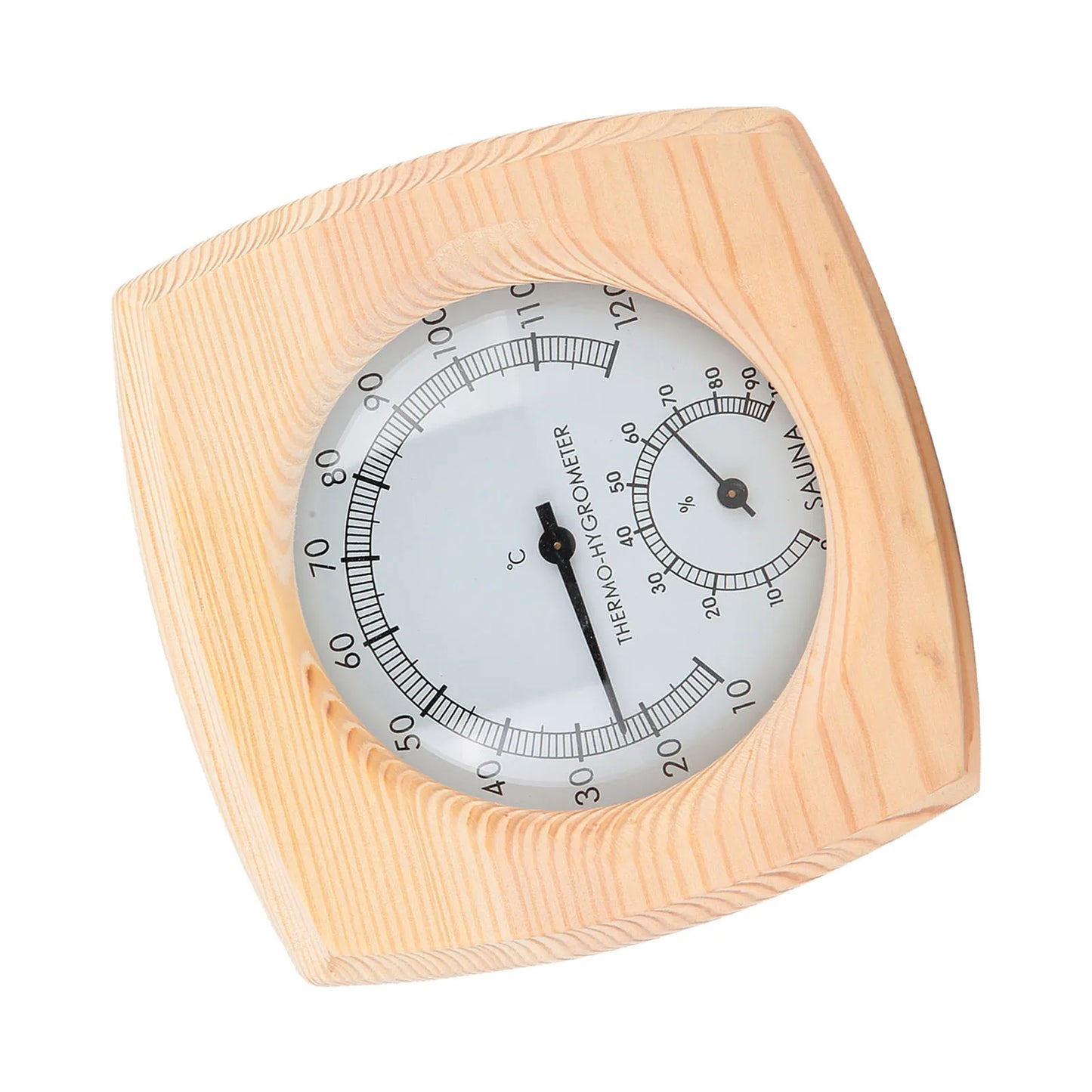 Sauna Thermometer & Hygrometer aus Holz – Temperatur- und Luftfeuchtigkeitsmesser | WELLURE